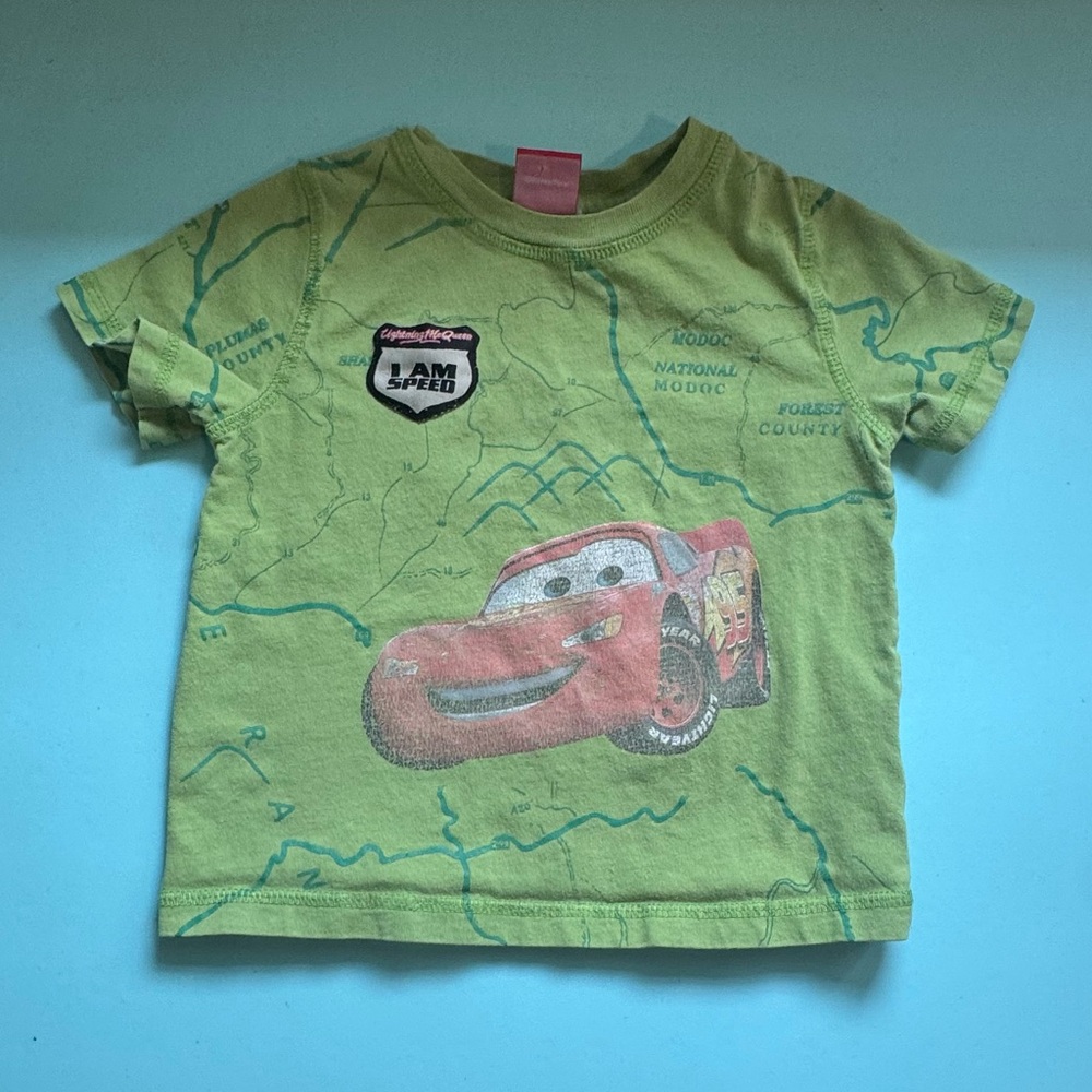 Vintage‎ Disney Pixar Cars Lightning McQueen Mater T-shirt Size 2T (24 Months)